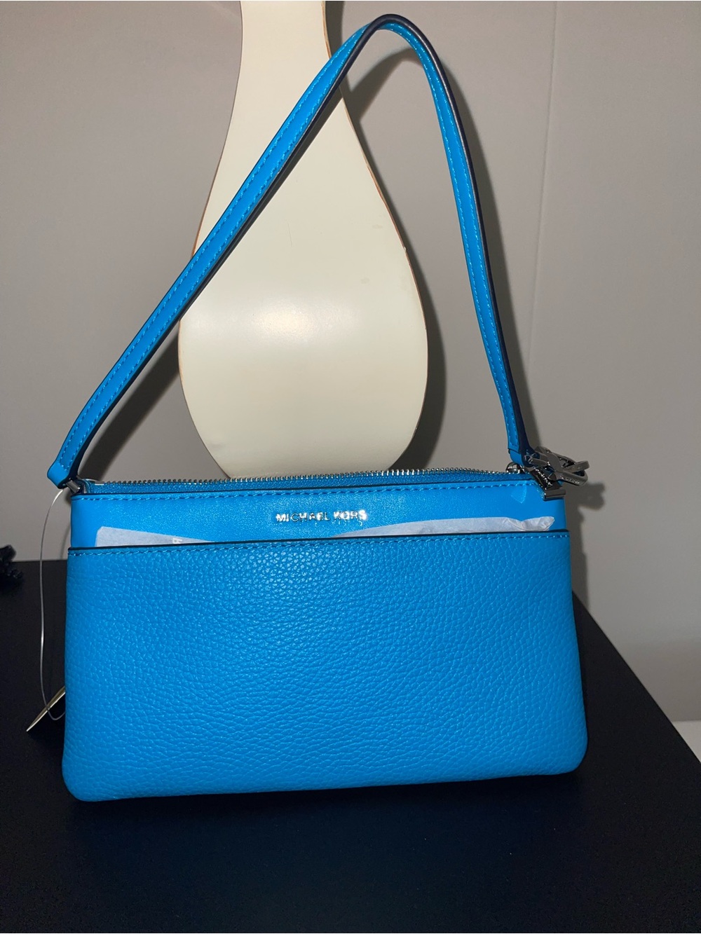 Michael Kors Bright Blue Leather Wristlet Clutch